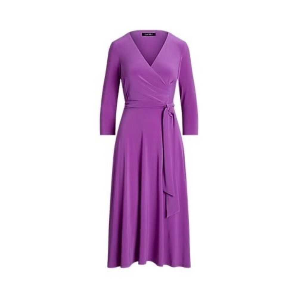 NEW Lauren Ralph Lauren Women's 16P Surplice Jersey Dress NWT $145
